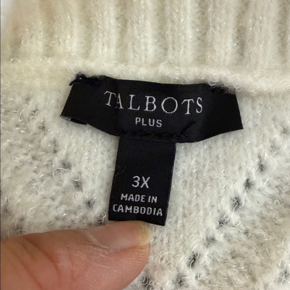 Talbots Cream Textured Sweatshirt. CAJA. #3 - Picture 7 of 10